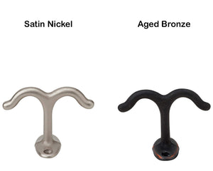 Ives Ceiling Hooks Aged Bronze Satin Nickel