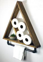 Bathroom Triangle Shelf with Industrial Towel Bar