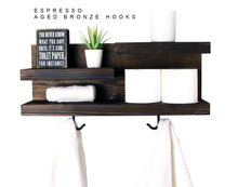 Bathroom Organizer Wall Shelf With Towel Hooks