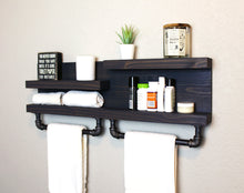 Bathroom Shelf with Industrial Pipe Towel Bars - Modern Farmhouse