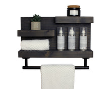 Bathroom Shelf Organizer with Modern Towel Bar