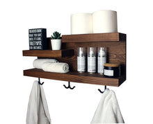 Bathroom Organizer Wall Shelf With Towel Hooks