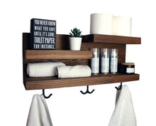 Bathroom Organizer Wall Shelf With Towel Hooks
