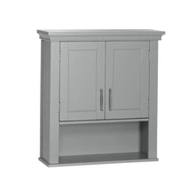 Home Somerset Collection 2-Door Bathroom Storage Wall Cabinet with 1 Open Shelf and 2 Interior Shelves, Gray