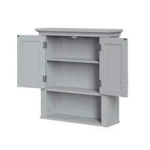 Home Somerset Collection 2-Door Bathroom Storage Wall Cabinet with 1 Open Shelf and 2 Interior Shelves, Gray