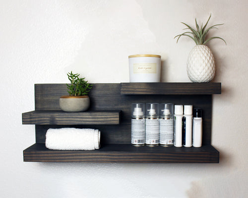 Bathroom Shelf with Industrial Farmhouse Towel Bar – KBNDecor