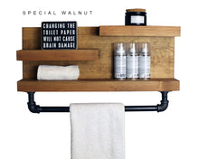Bathroom Shelf with 18" Industrial Pipe Towel Bar